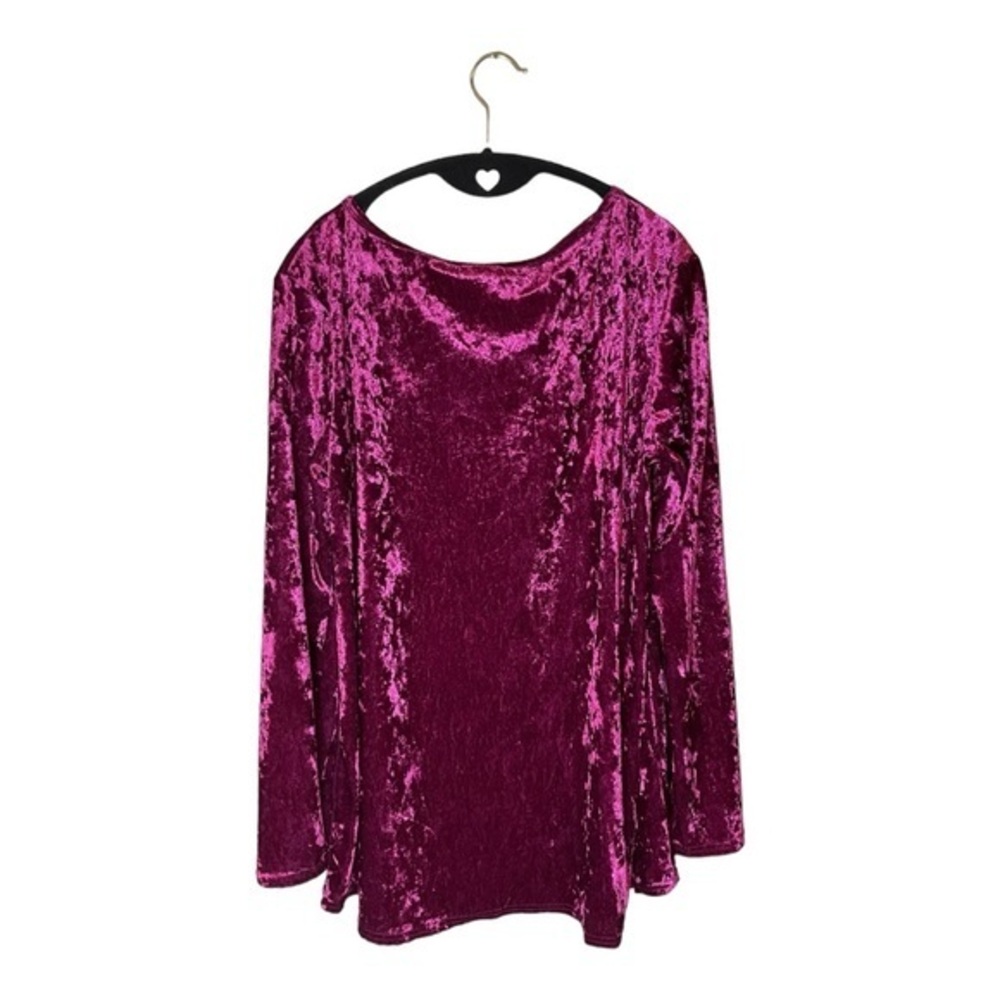 Piko 1988 Crushed  Maroon Wine Velvet Crossed Straps Tunic Shirt Top Size Large‎ - Picture 2 of 7